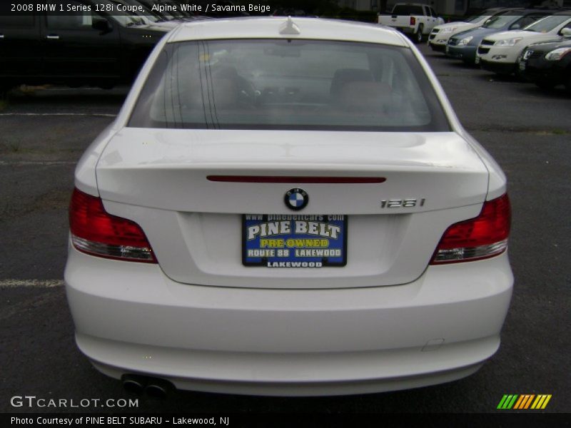 Alpine White / Savanna Beige 2008 BMW 1 Series 128i Coupe