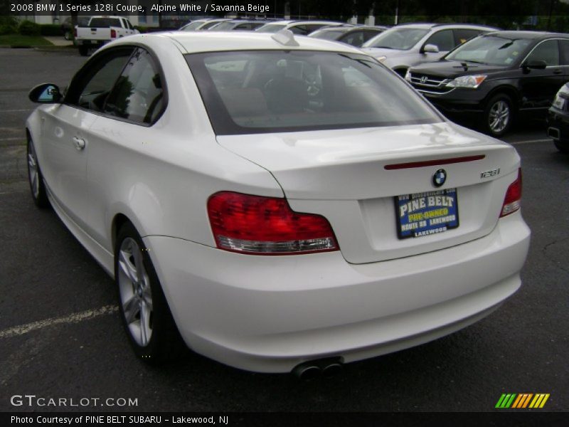 Alpine White / Savanna Beige 2008 BMW 1 Series 128i Coupe