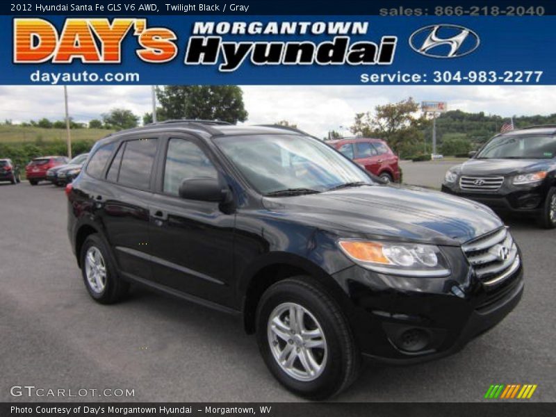 Twilight Black / Gray 2012 Hyundai Santa Fe GLS V6 AWD