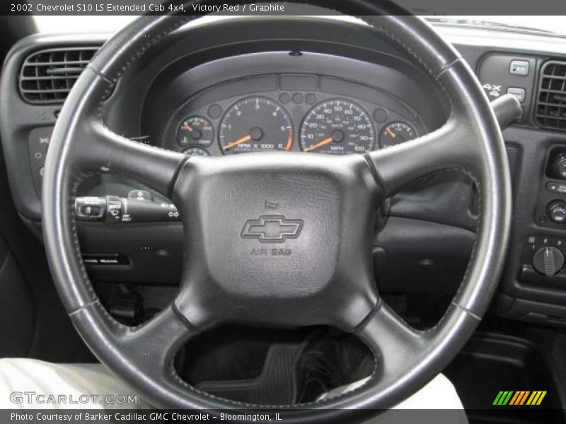 Victory Red / Graphite 2002 Chevrolet S10 LS Extended Cab 4x4