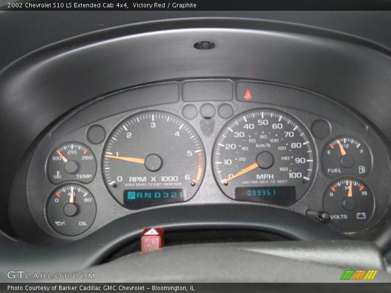 Victory Red / Graphite 2002 Chevrolet S10 LS Extended Cab 4x4