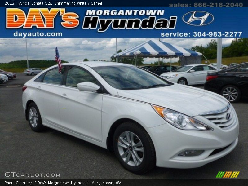 Shimmering White / Camel 2013 Hyundai Sonata GLS