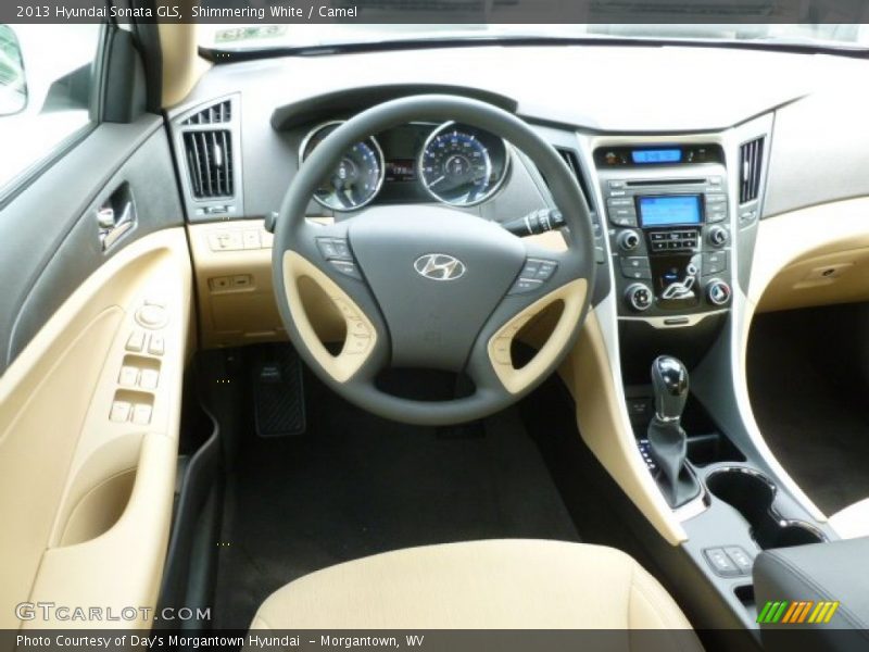 Shimmering White / Camel 2013 Hyundai Sonata GLS