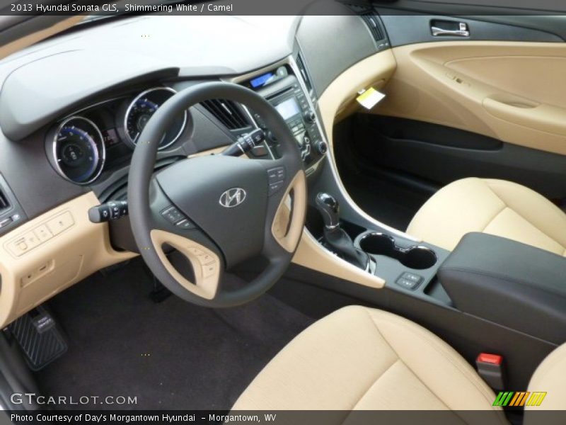 Shimmering White / Camel 2013 Hyundai Sonata GLS