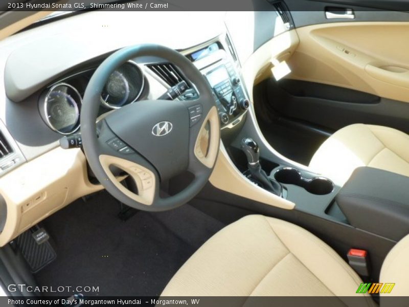 Shimmering White / Camel 2013 Hyundai Sonata GLS