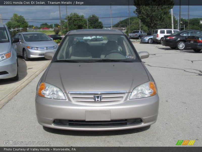 Titanium Metallic / Beige 2001 Honda Civic EX Sedan