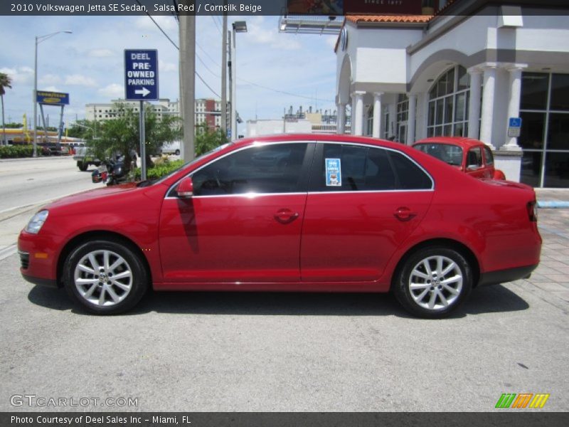 Salsa Red / Cornsilk Beige 2010 Volkswagen Jetta SE Sedan