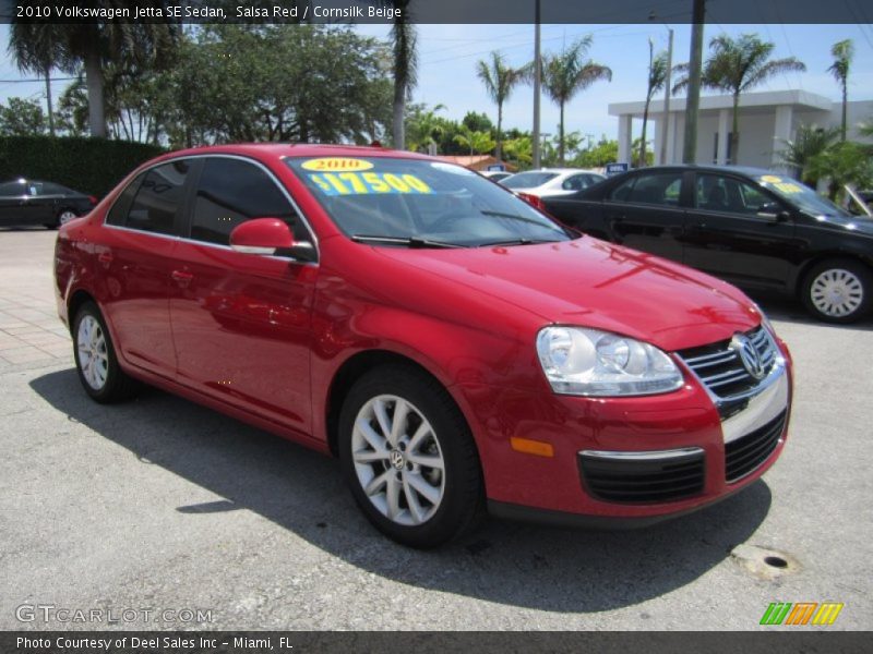 Salsa Red / Cornsilk Beige 2010 Volkswagen Jetta SE Sedan