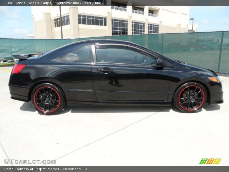 Nighthawk Black Pearl / Black 2008 Honda Civic EX Coupe