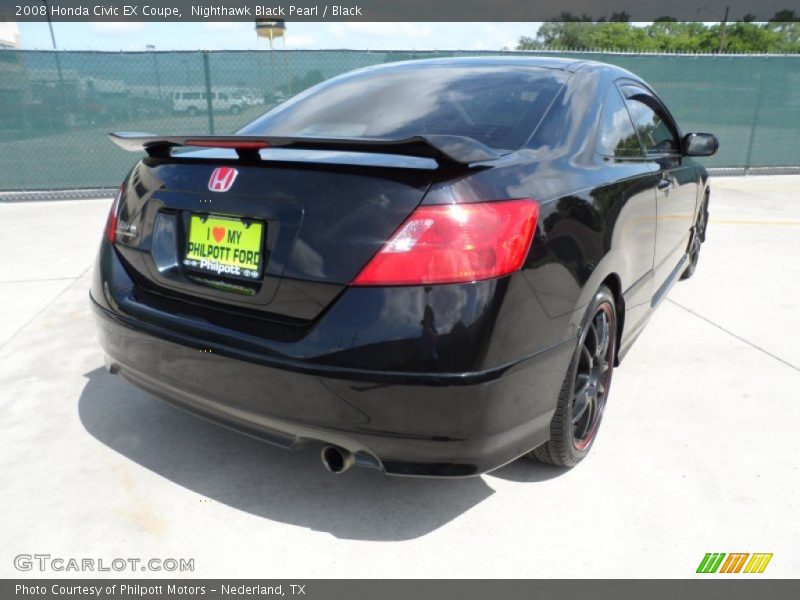 Nighthawk Black Pearl / Black 2008 Honda Civic EX Coupe