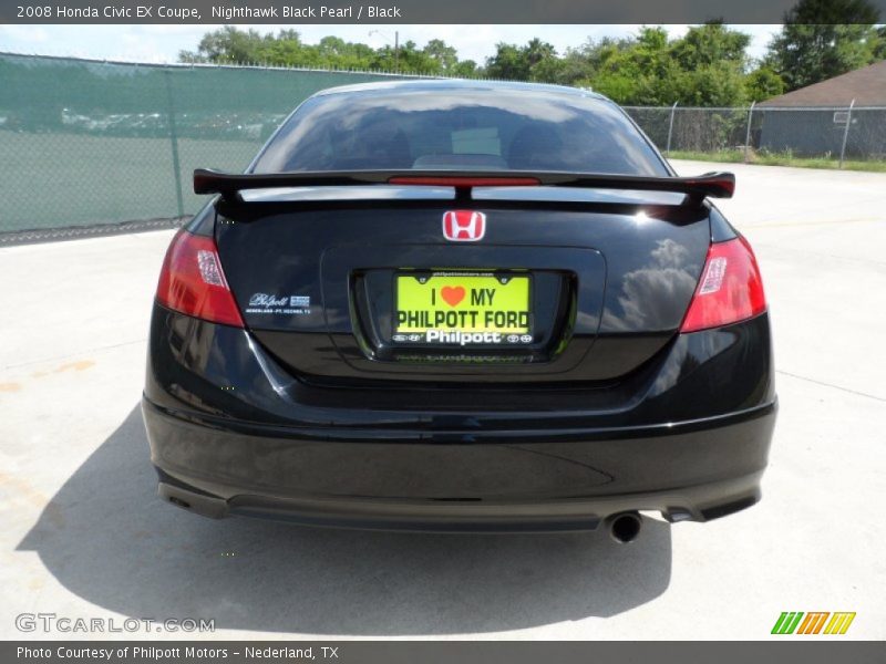 Nighthawk Black Pearl / Black 2008 Honda Civic EX Coupe