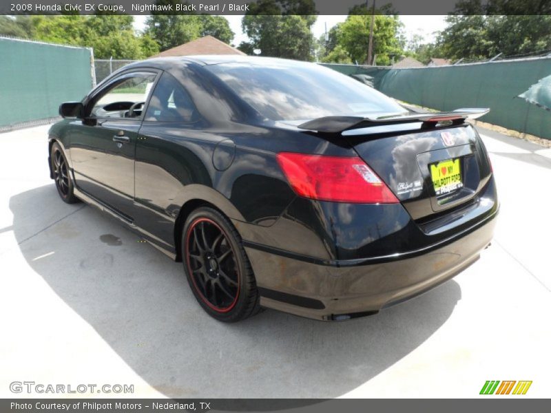 Nighthawk Black Pearl / Black 2008 Honda Civic EX Coupe