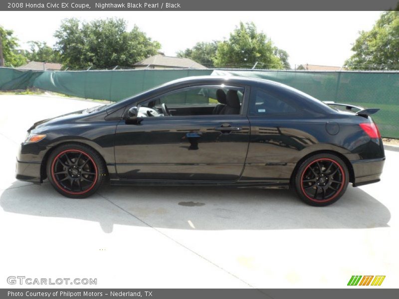 Nighthawk Black Pearl / Black 2008 Honda Civic EX Coupe