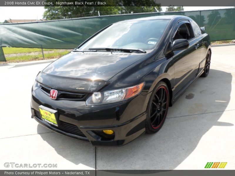 Nighthawk Black Pearl / Black 2008 Honda Civic EX Coupe