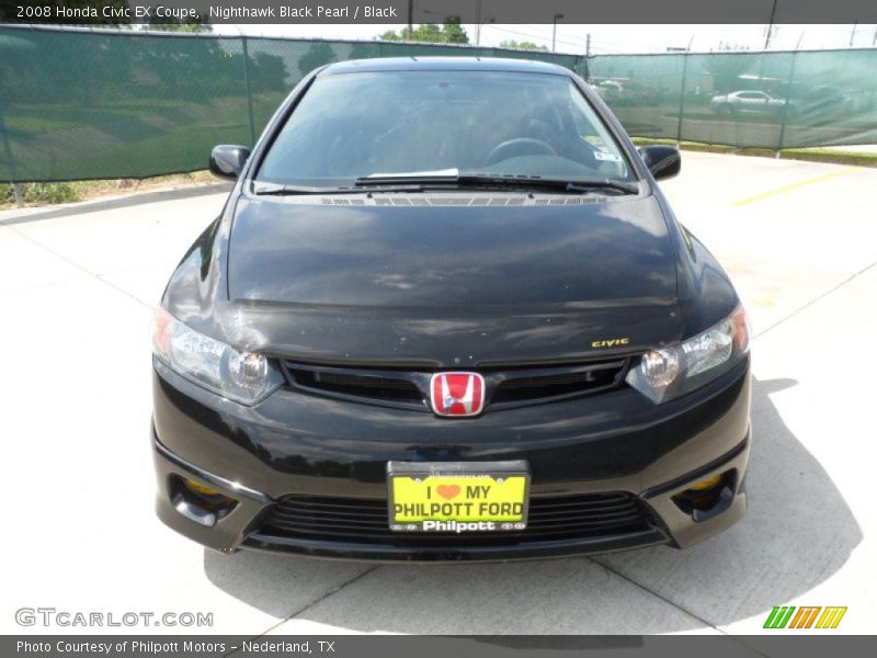 Nighthawk Black Pearl / Black 2008 Honda Civic EX Coupe