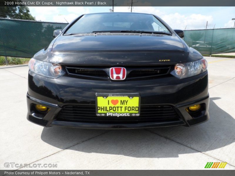 Nighthawk Black Pearl / Black 2008 Honda Civic EX Coupe
