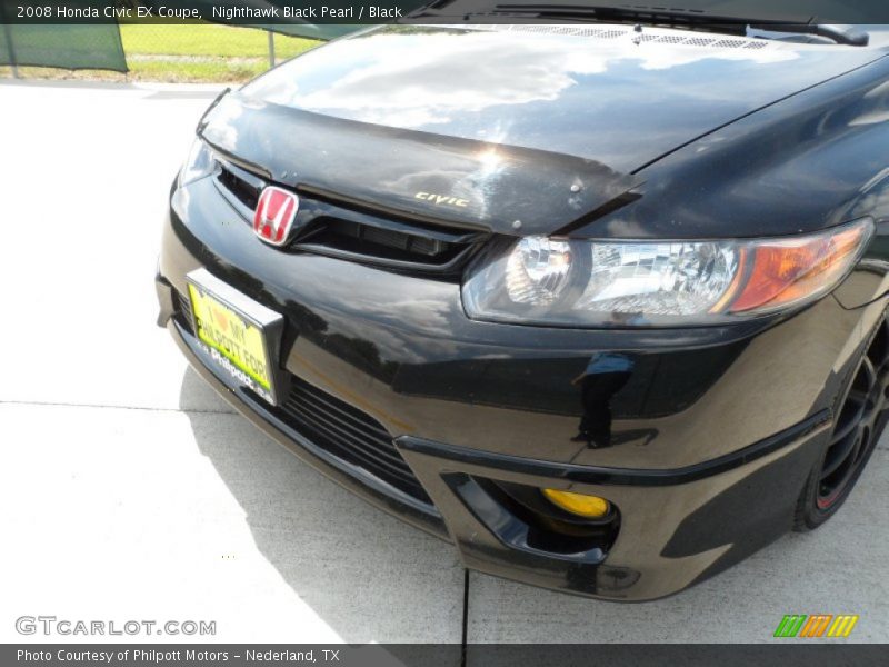 Nighthawk Black Pearl / Black 2008 Honda Civic EX Coupe