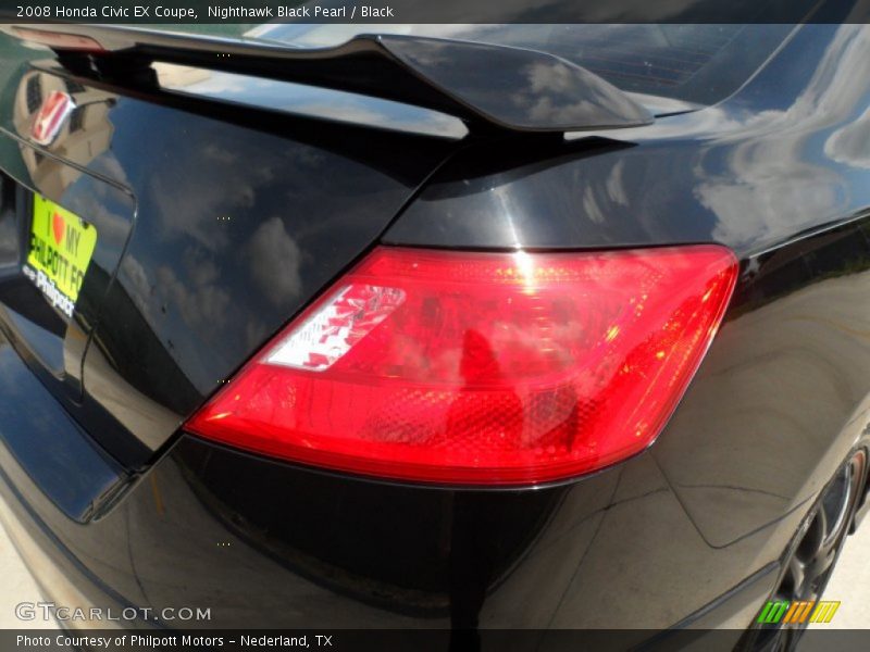 Nighthawk Black Pearl / Black 2008 Honda Civic EX Coupe