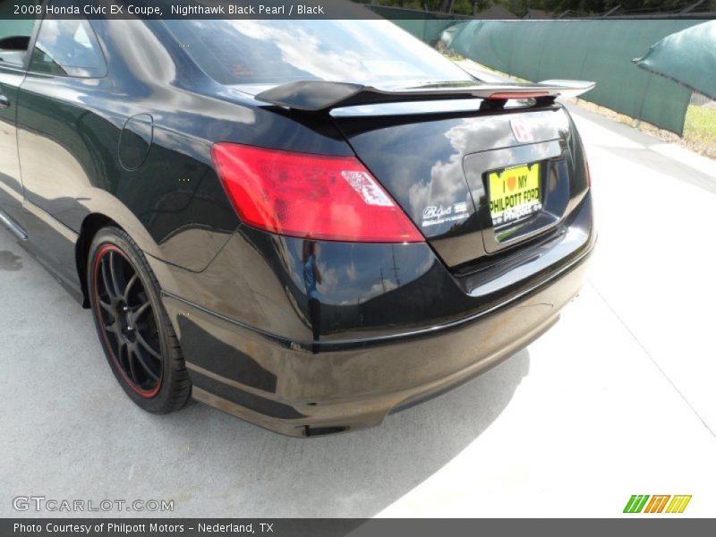 Nighthawk Black Pearl / Black 2008 Honda Civic EX Coupe
