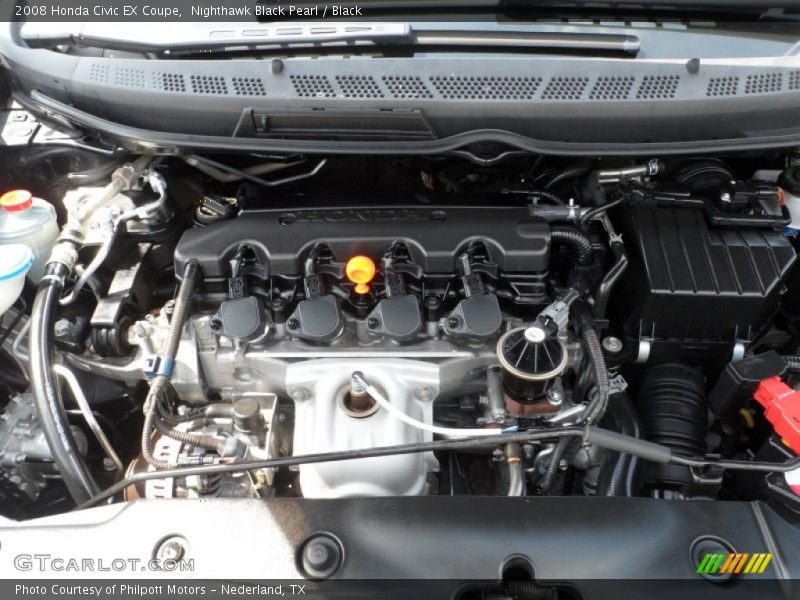 Nighthawk Black Pearl / Black 2008 Honda Civic EX Coupe