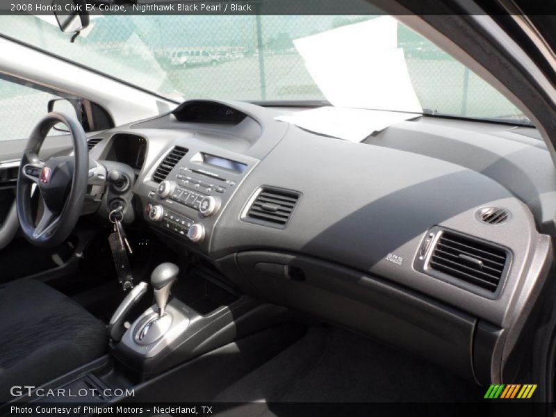 Nighthawk Black Pearl / Black 2008 Honda Civic EX Coupe