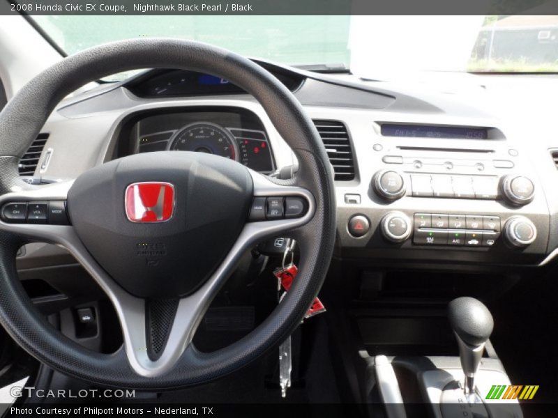 Nighthawk Black Pearl / Black 2008 Honda Civic EX Coupe