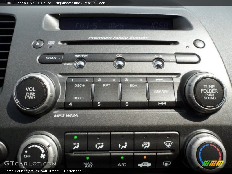 Nighthawk Black Pearl / Black 2008 Honda Civic EX Coupe
