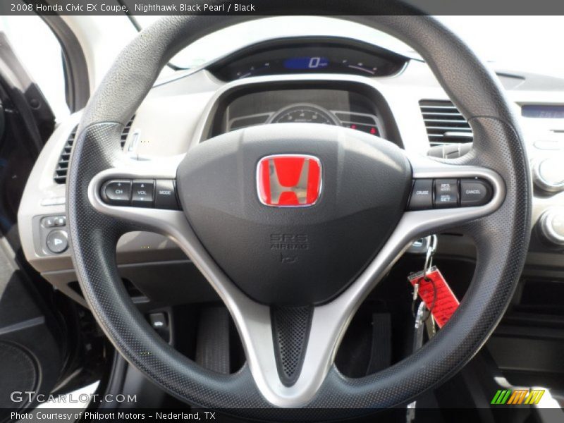 Nighthawk Black Pearl / Black 2008 Honda Civic EX Coupe
