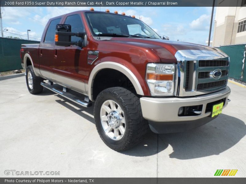 Dark Copper Metallic / Chaparral Brown 2008 Ford F350 Super Duty King Ranch Crew Cab 4x4
