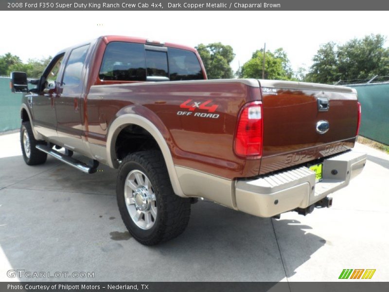 Dark Copper Metallic / Chaparral Brown 2008 Ford F350 Super Duty King Ranch Crew Cab 4x4