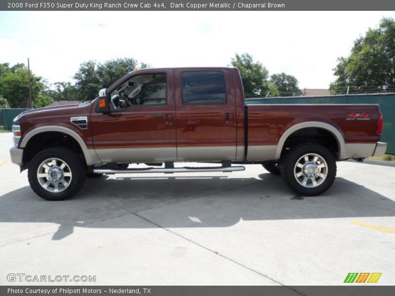 Dark Copper Metallic / Chaparral Brown 2008 Ford F350 Super Duty King Ranch Crew Cab 4x4