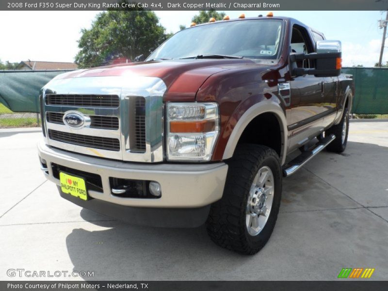 Dark Copper Metallic / Chaparral Brown 2008 Ford F350 Super Duty King Ranch Crew Cab 4x4