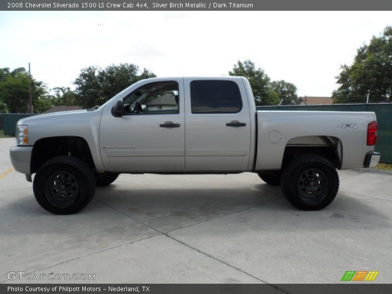 Silver Birch Metallic / Dark Titanium 2008 Chevrolet Silverado 1500 LS Crew Cab 4x4
