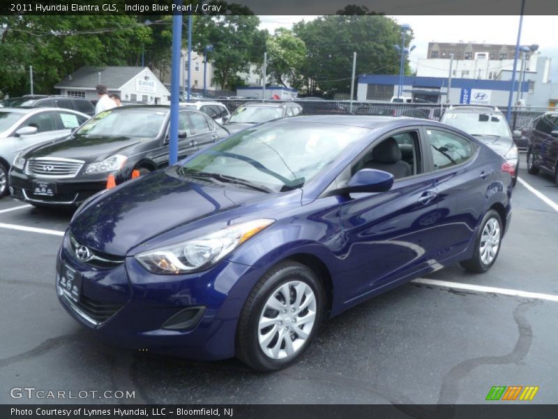 Indigo Blue Pearl / Gray 2011 Hyundai Elantra GLS