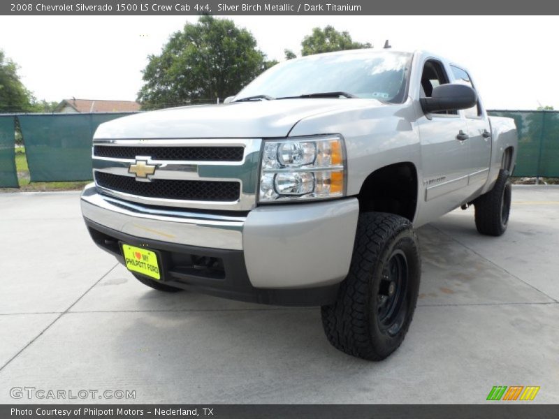 Silver Birch Metallic / Dark Titanium 2008 Chevrolet Silverado 1500 LS Crew Cab 4x4