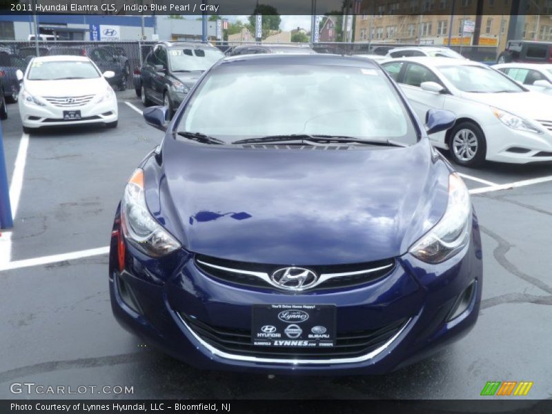 Indigo Blue Pearl / Gray 2011 Hyundai Elantra GLS