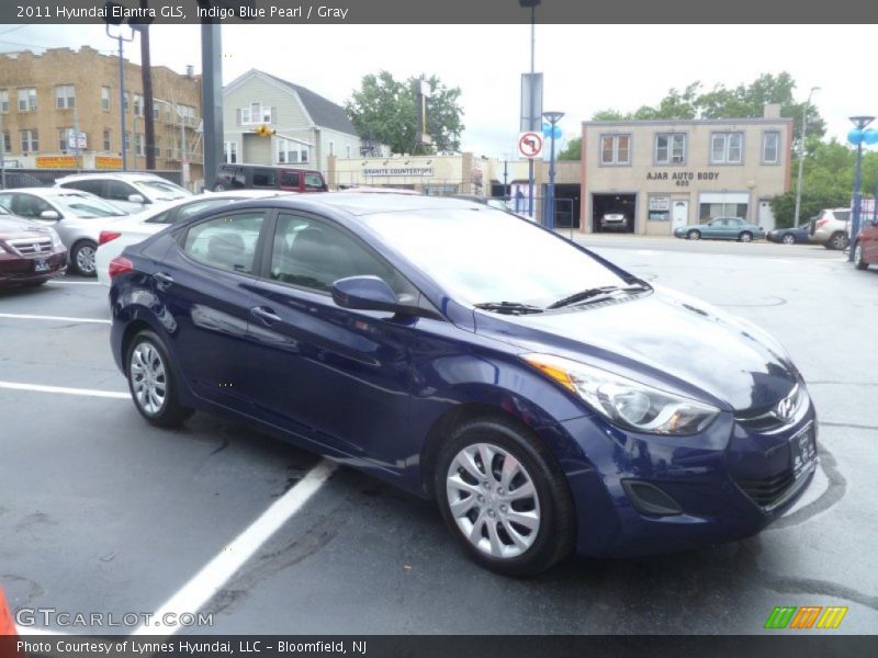 Indigo Blue Pearl / Gray 2011 Hyundai Elantra GLS