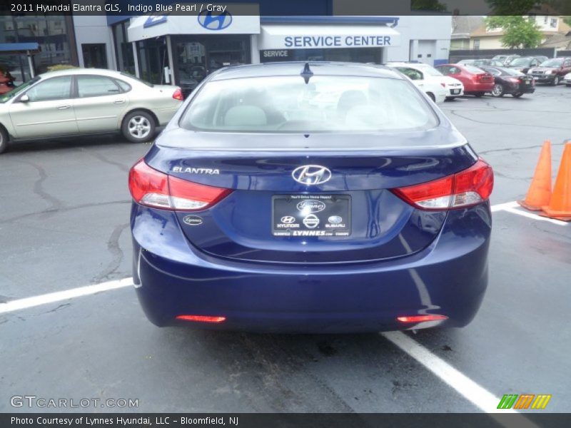 Indigo Blue Pearl / Gray 2011 Hyundai Elantra GLS