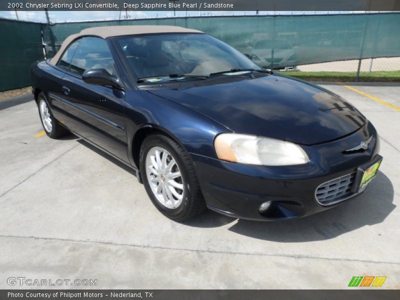 Deep Sapphire Blue Pearl / Sandstone 2002 Chrysler Sebring LXi Convertible