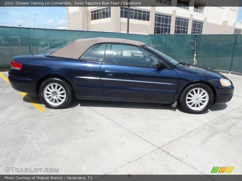 Deep Sapphire Blue Pearl / Sandstone 2002 Chrysler Sebring LXi Convertible