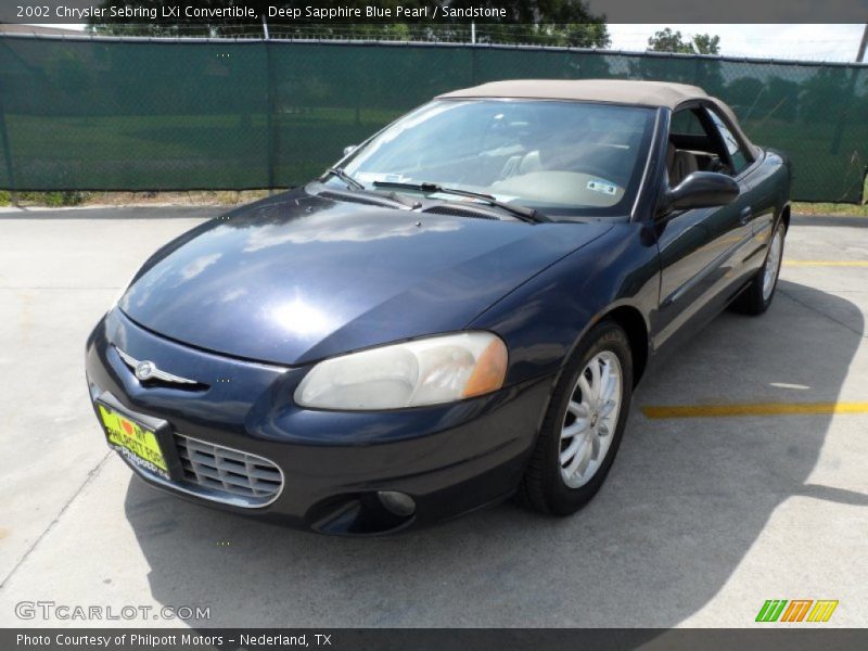 Deep Sapphire Blue Pearl / Sandstone 2002 Chrysler Sebring LXi Convertible