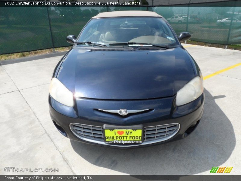 Deep Sapphire Blue Pearl / Sandstone 2002 Chrysler Sebring LXi Convertible