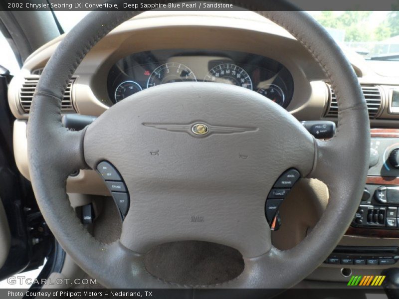 Deep Sapphire Blue Pearl / Sandstone 2002 Chrysler Sebring LXi Convertible