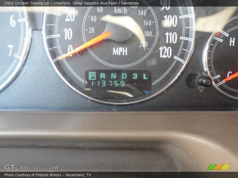 Deep Sapphire Blue Pearl / Sandstone 2002 Chrysler Sebring LXi Convertible