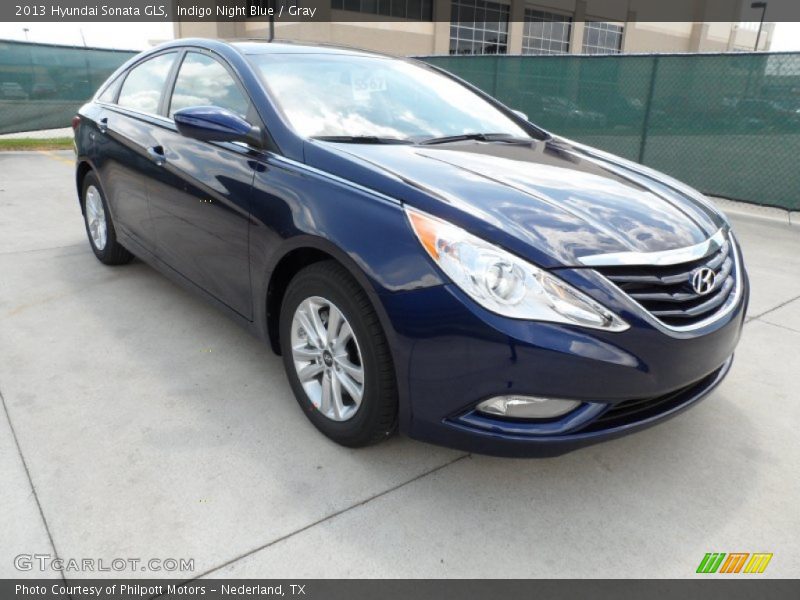 Indigo Night Blue / Gray 2013 Hyundai Sonata GLS