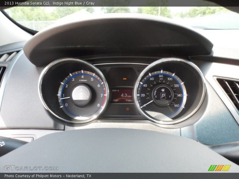 Indigo Night Blue / Gray 2013 Hyundai Sonata GLS