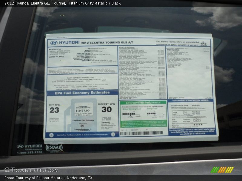 Titanium Gray Metallic / Black 2012 Hyundai Elantra GLS Touring