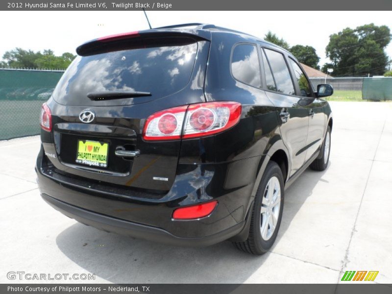 Twilight Black / Beige 2012 Hyundai Santa Fe Limited V6
