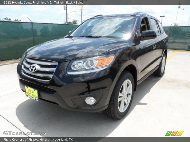 Twilight Black / Beige 2012 Hyundai Santa Fe Limited V6