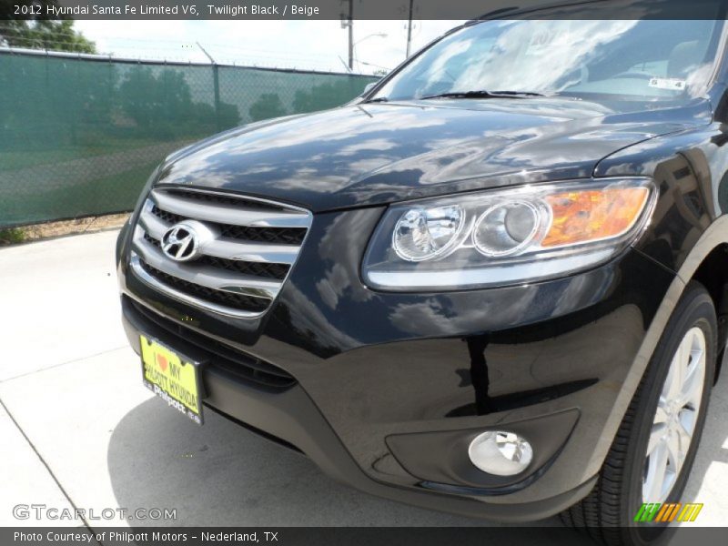 Twilight Black / Beige 2012 Hyundai Santa Fe Limited V6